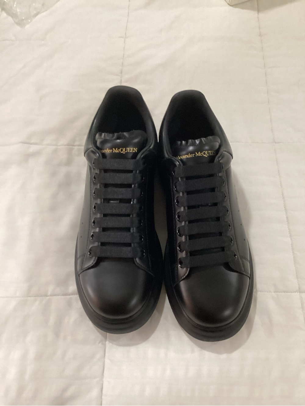 Alexander McQueen Black Leather Low-Top Sneakers